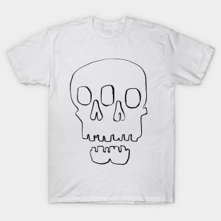 Black hand-drawn double skull T-Shirt